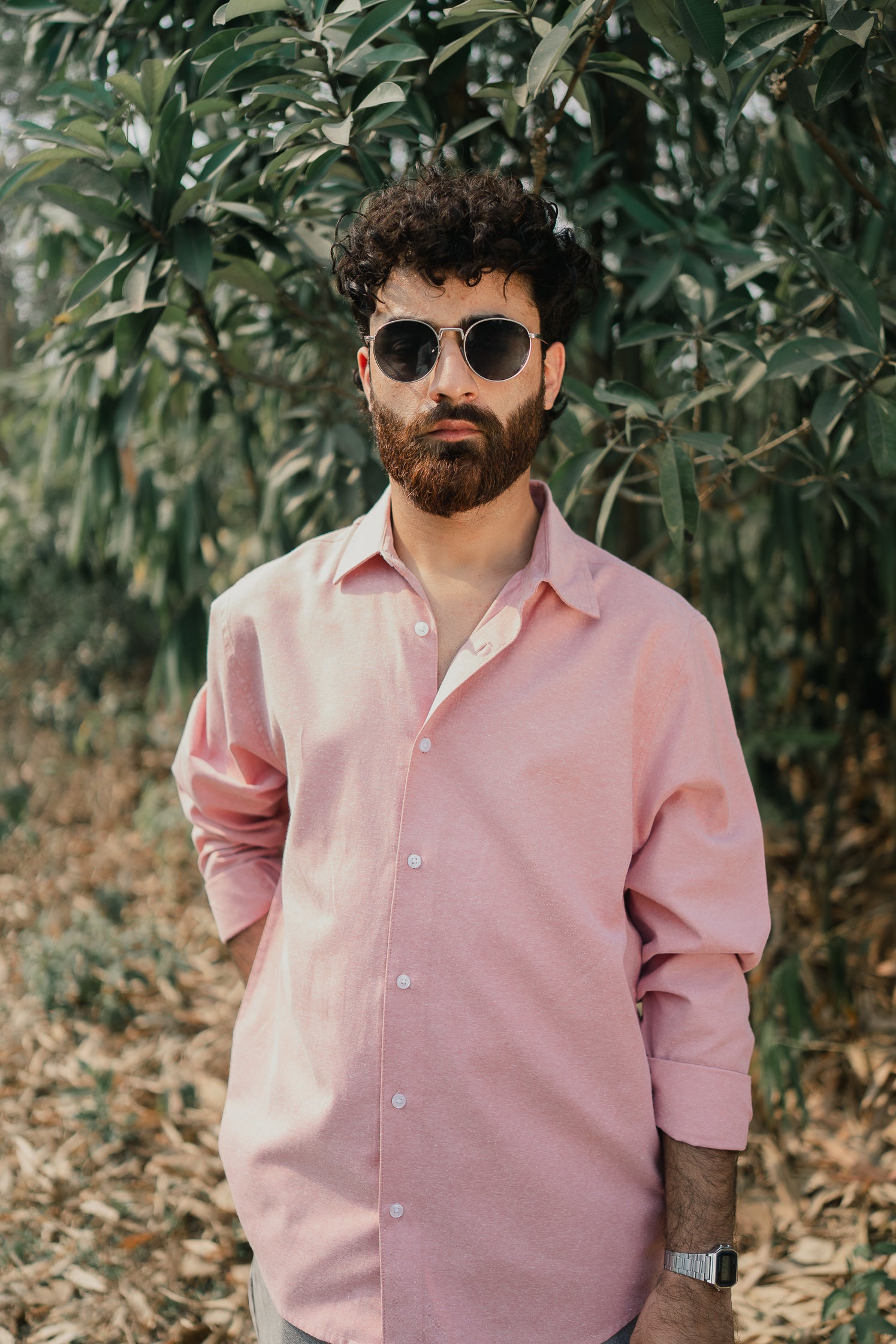 Oxford Shirt for Men - Light Peach