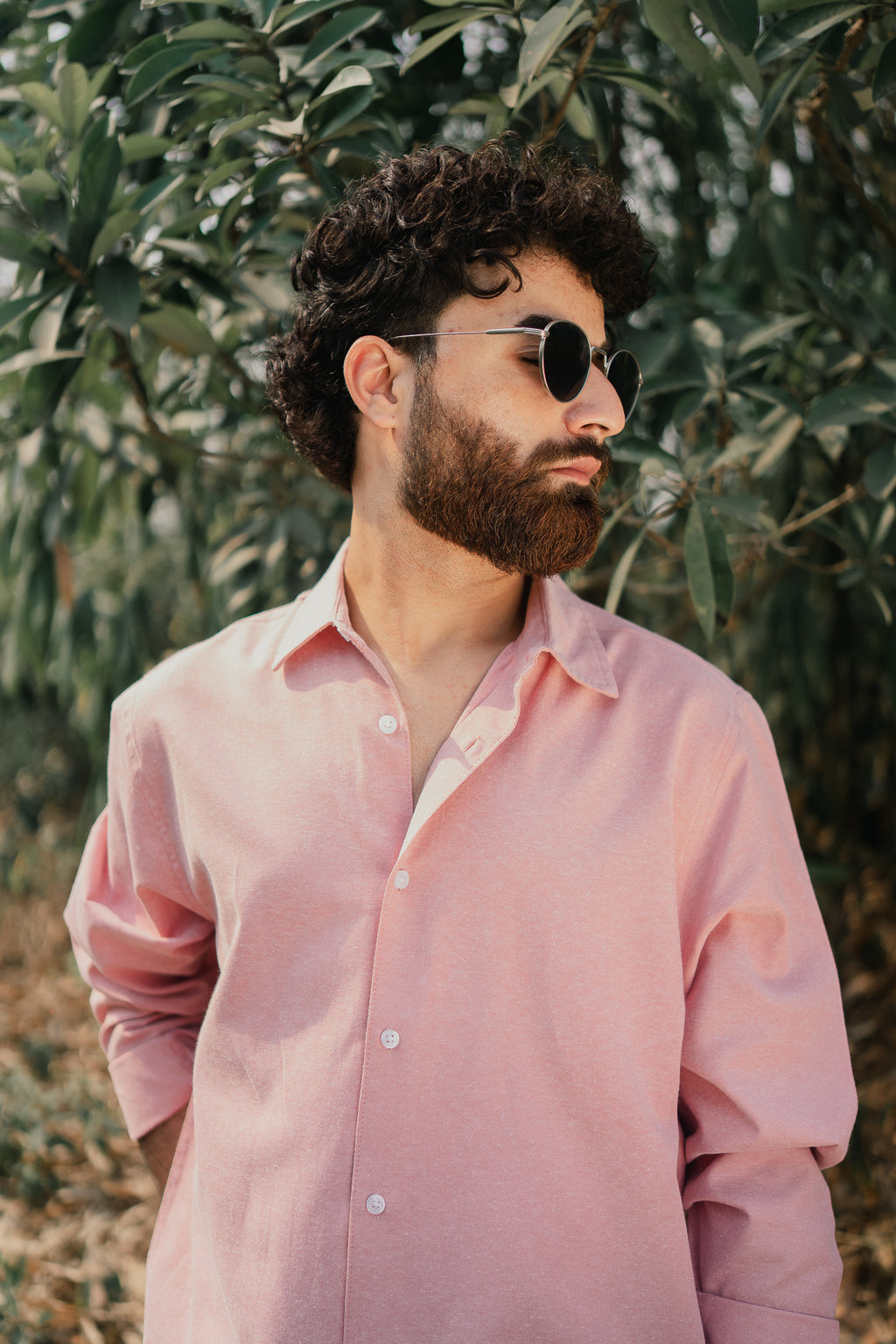 Oxford Shirt for Men - Light Peach