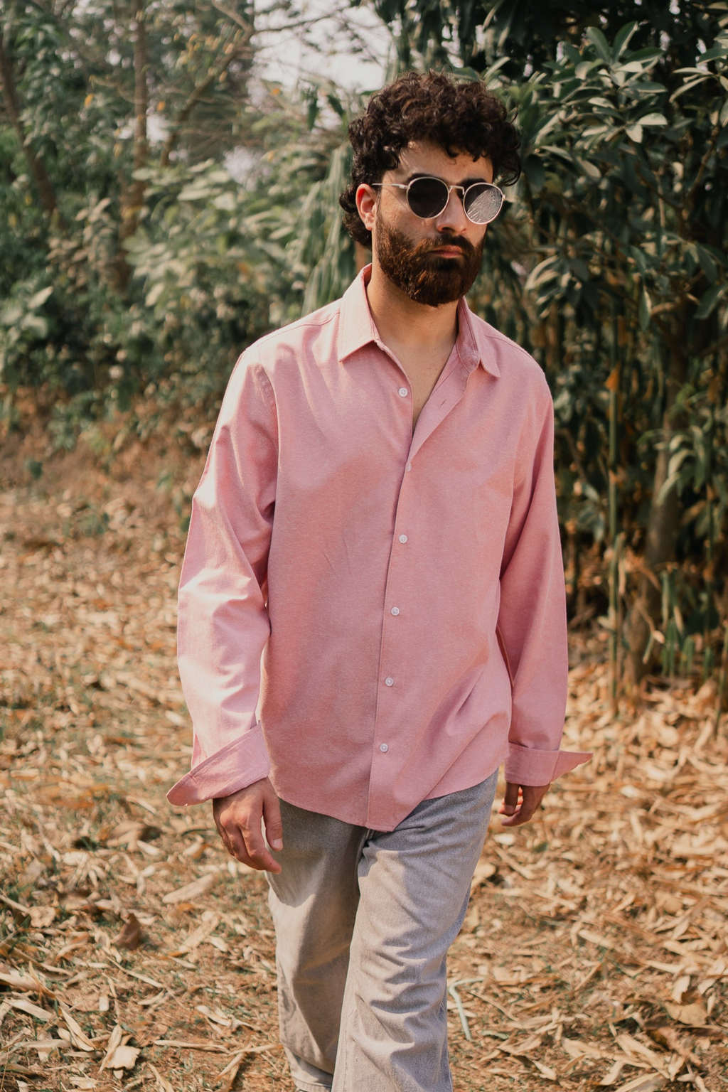 Oxford Shirt for Men - Light Peach