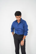 Linen Shirt for Men - Midnight Blue