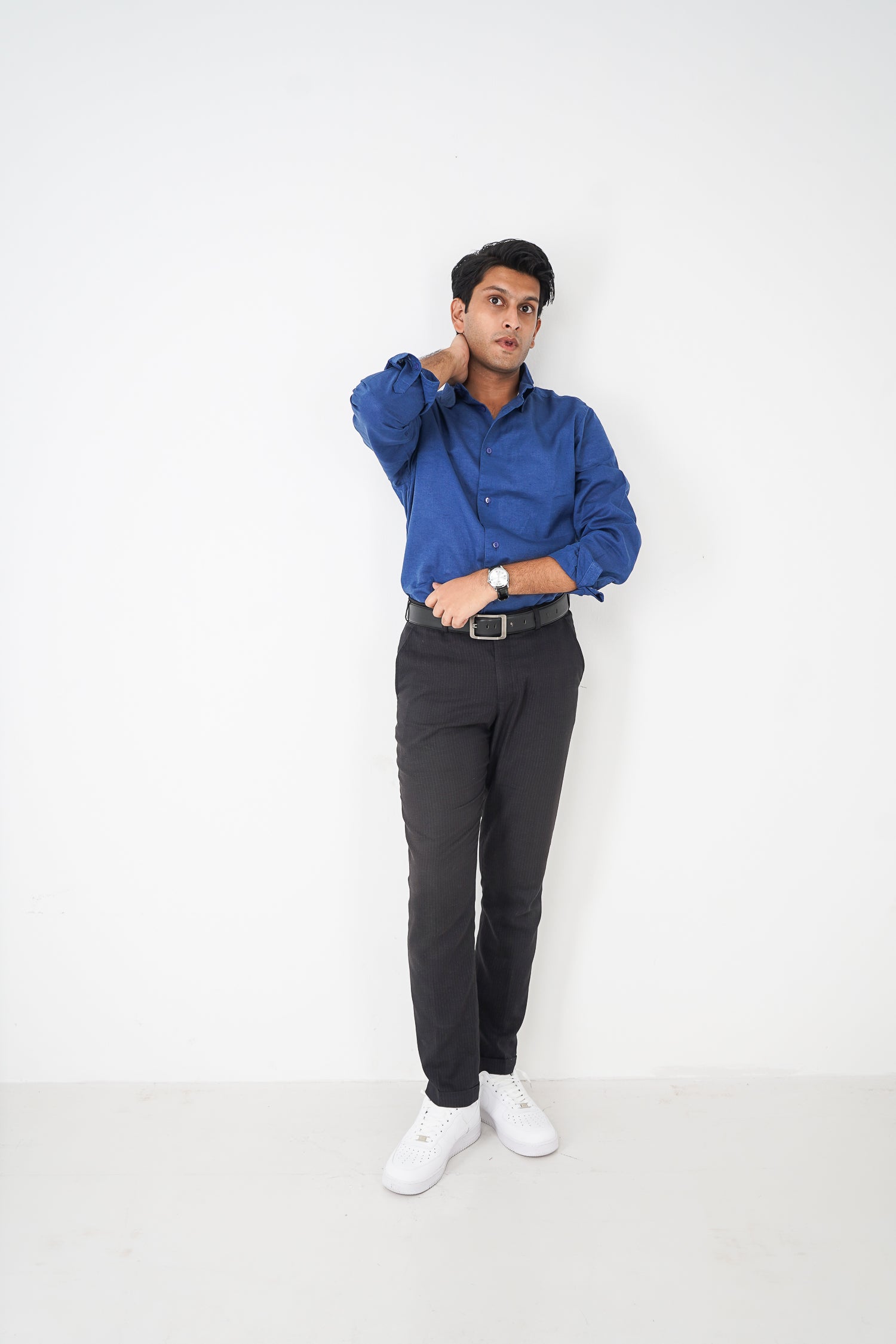 Linen Shirt for Men - Midnight Blue