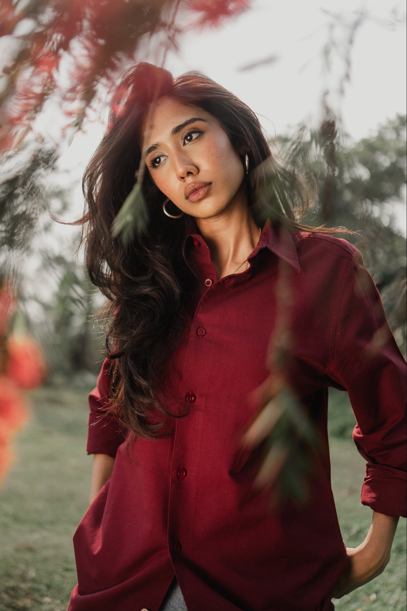 Oxford Shirt - Unisex - Maroon