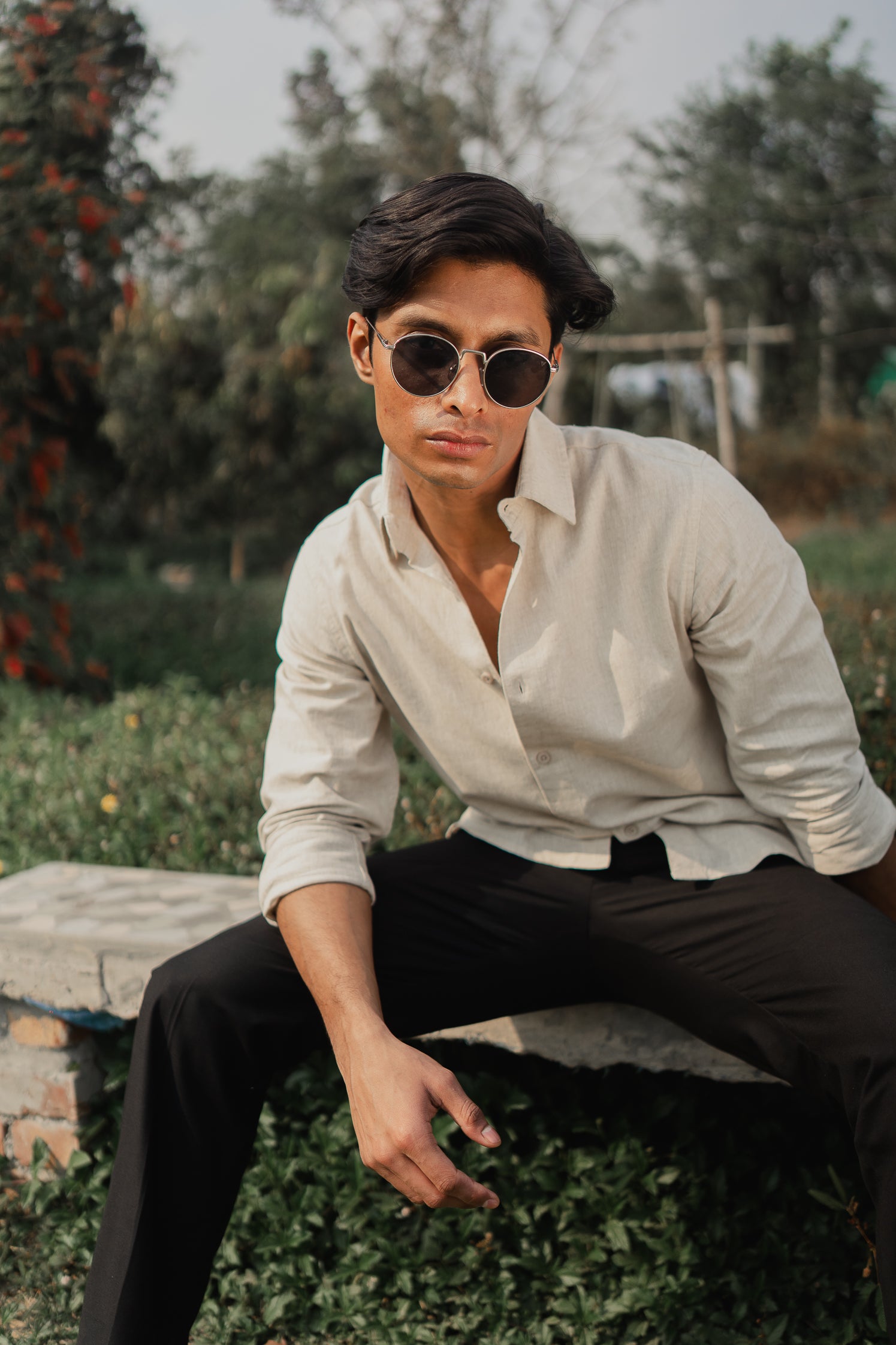 Linen Shirt for Men - Sand
