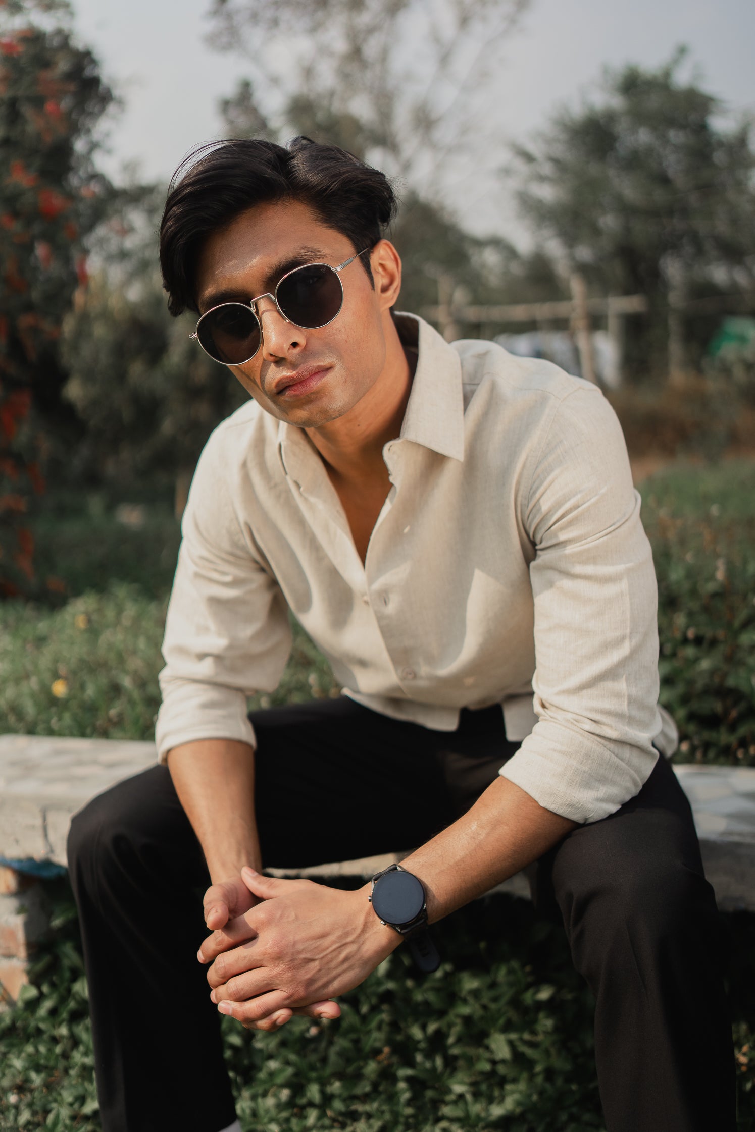 Linen Shirt for Men - Sand