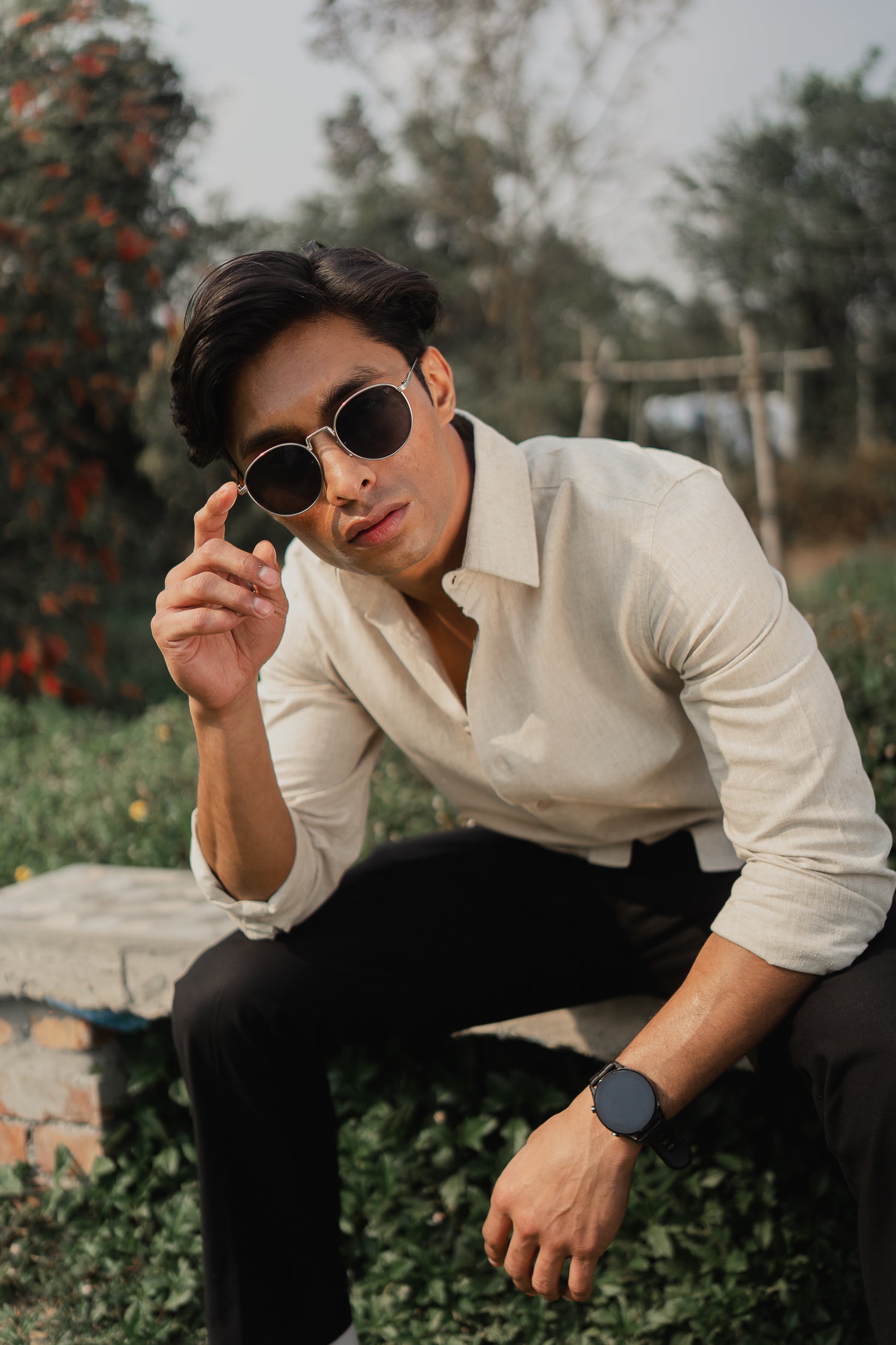 Linen Shirt for Men - Sand