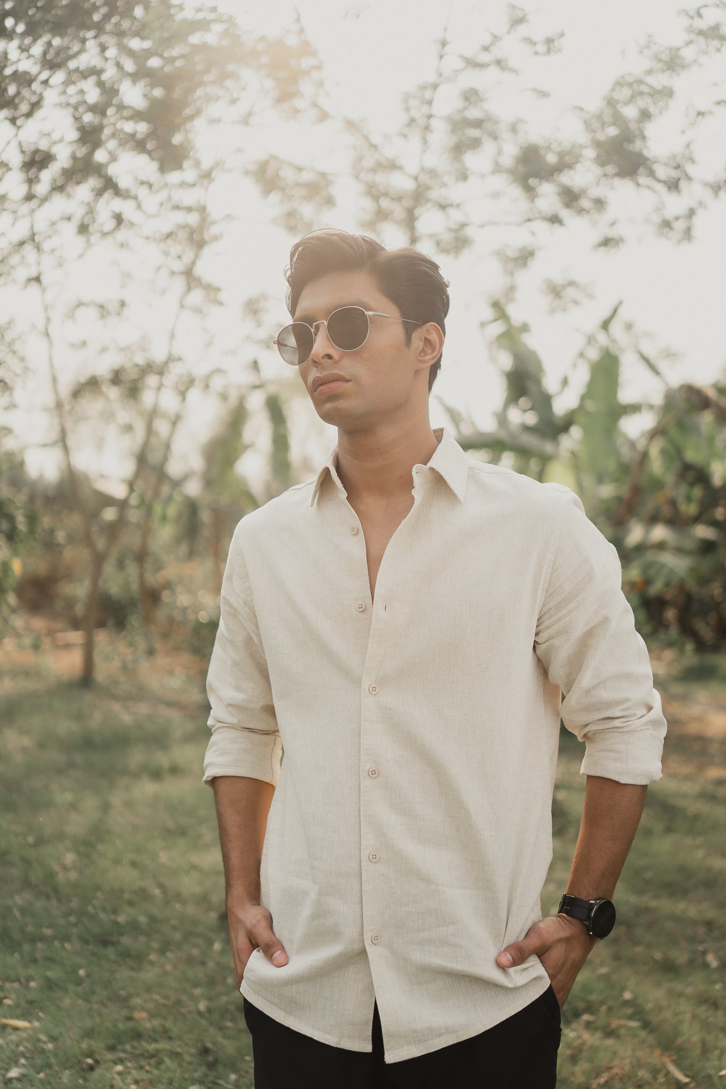 Linen Shirt for Men - Sand