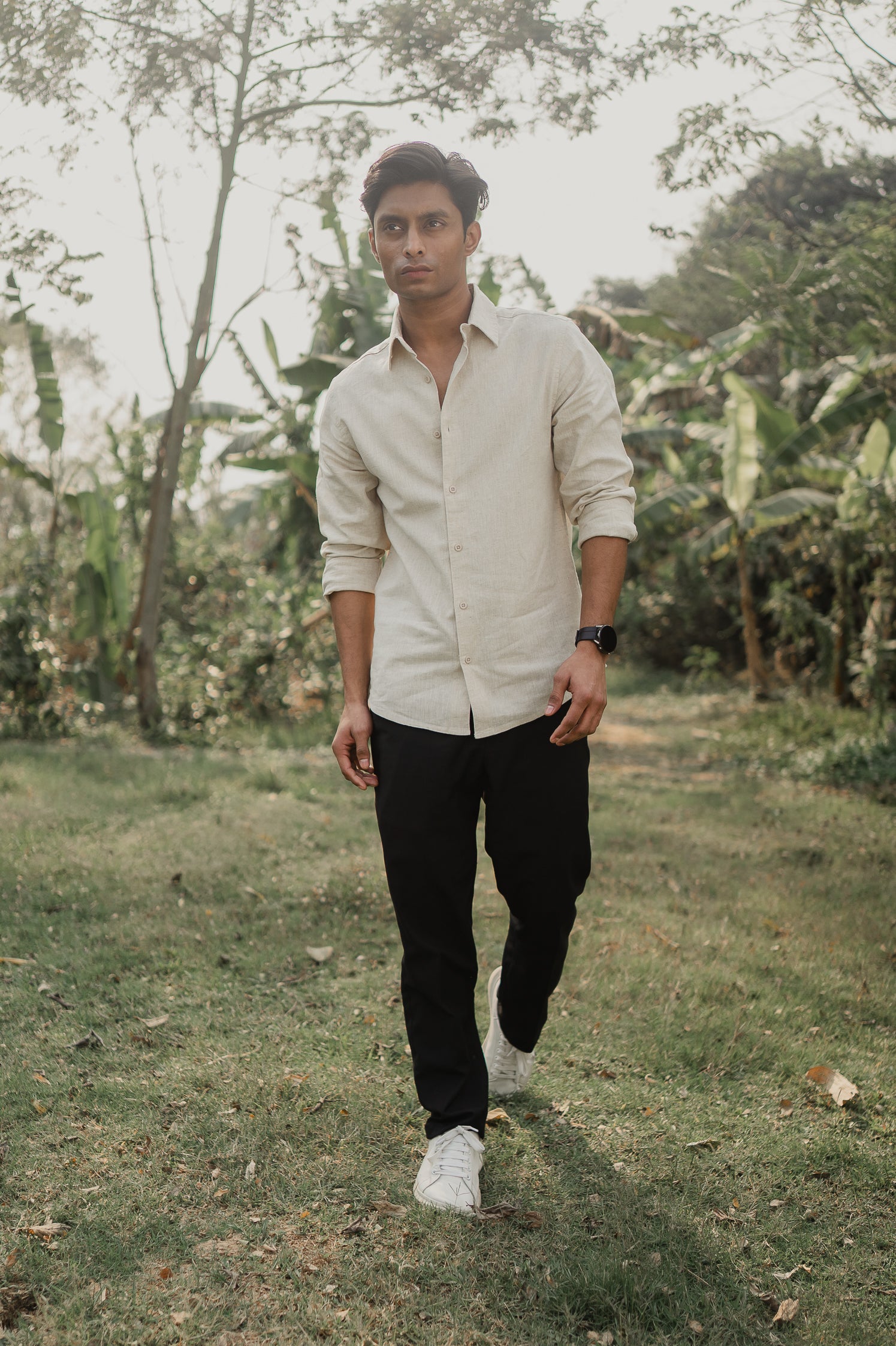 Linen Shirt for Men - Sand