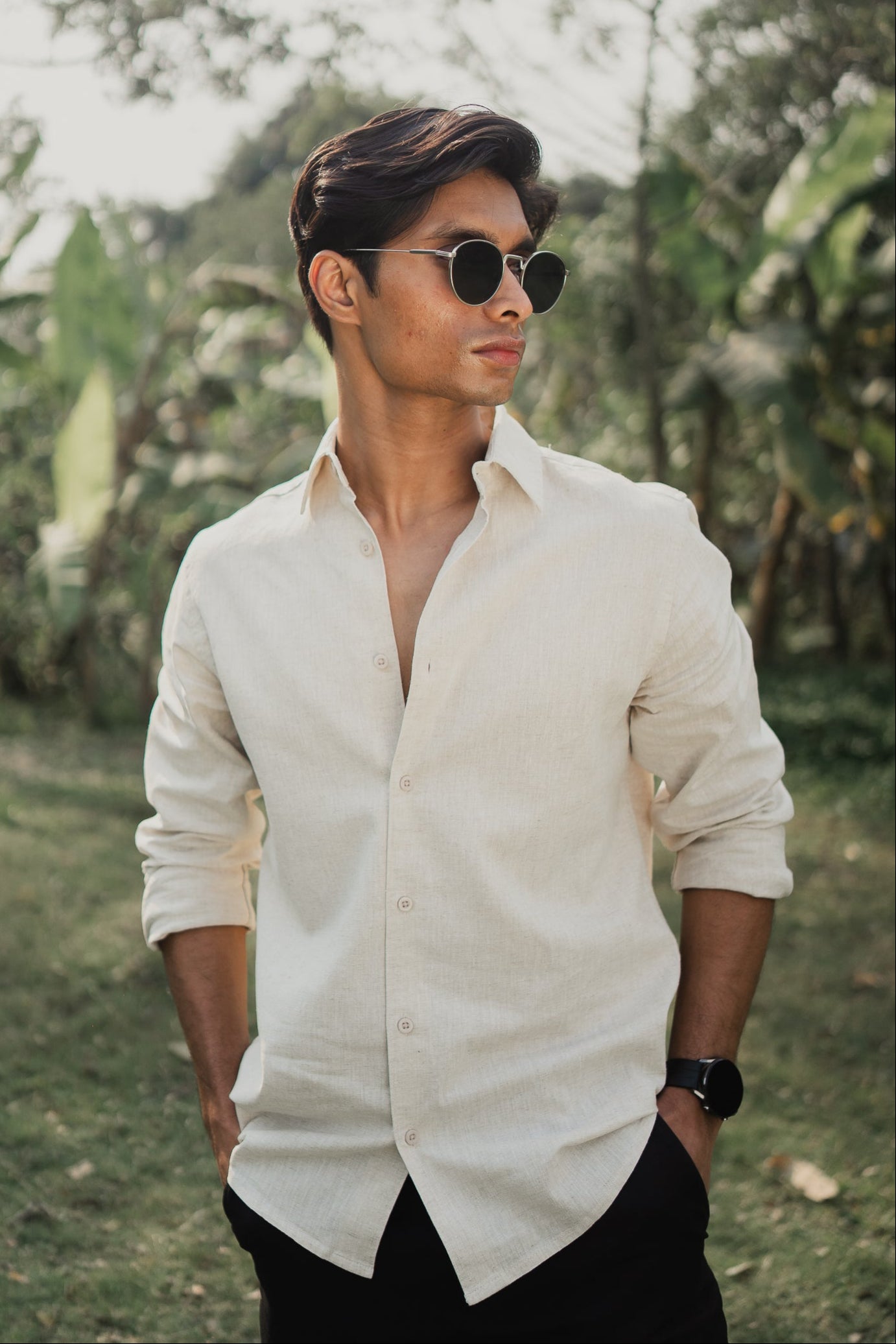 Linen Shirt for Men - Sand
