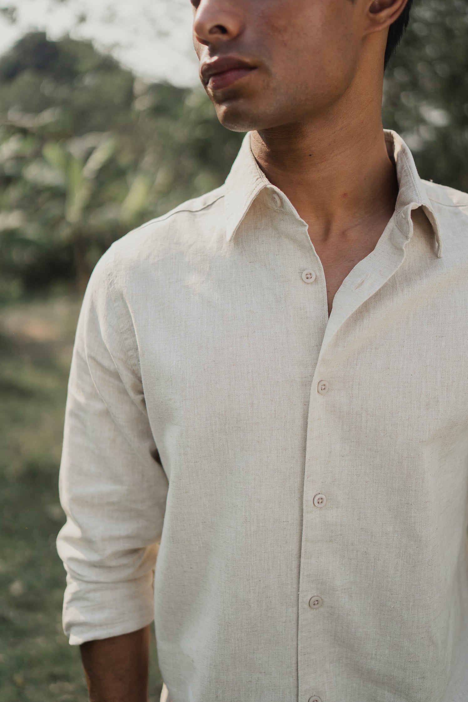 Linen Shirt for Men - Sand