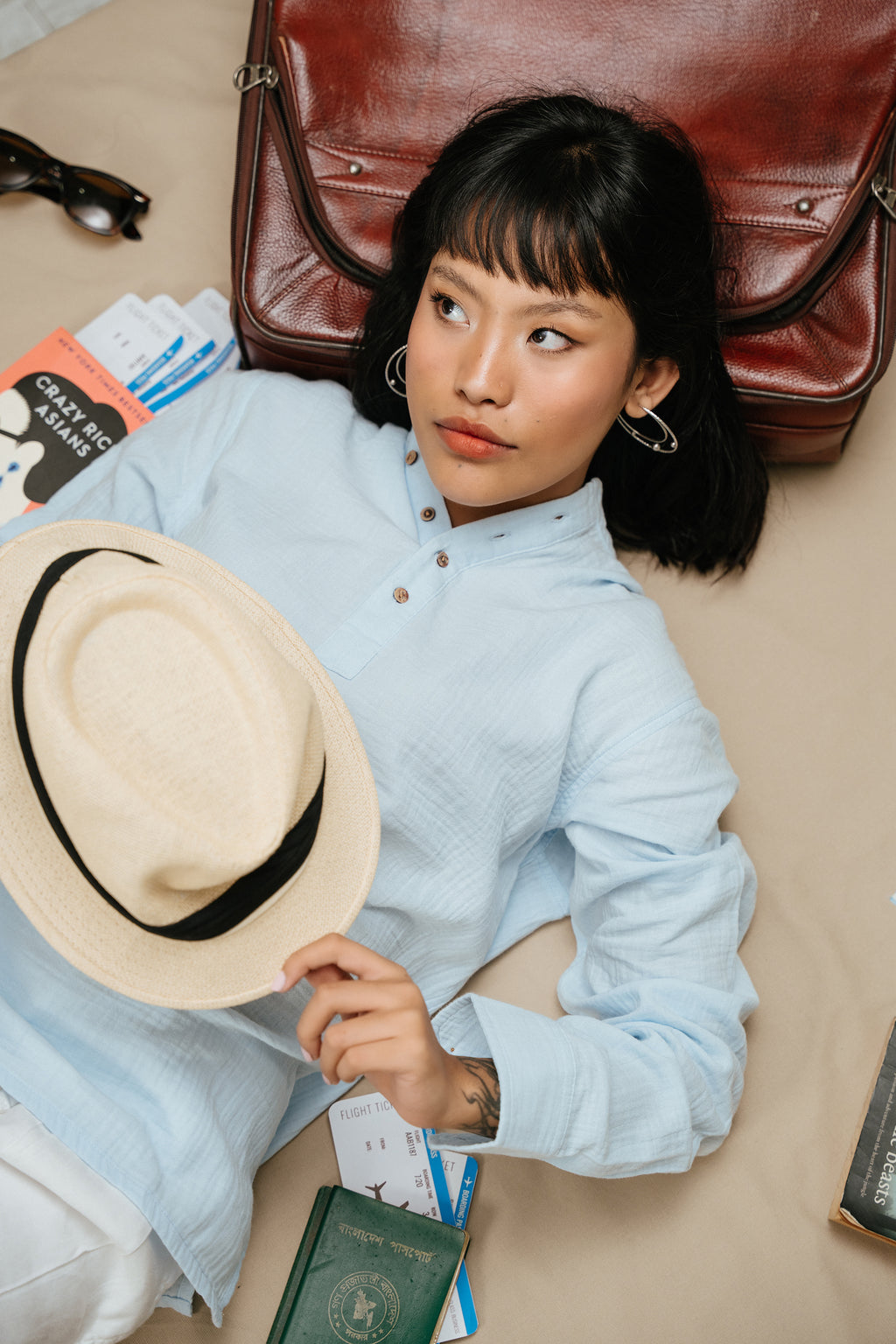 Waffle Henley Katua - Light Blue - Unisex