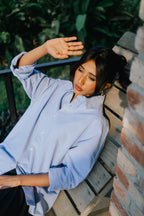 Loose Fit Oxford Shirt - Unisex - Sky Blue