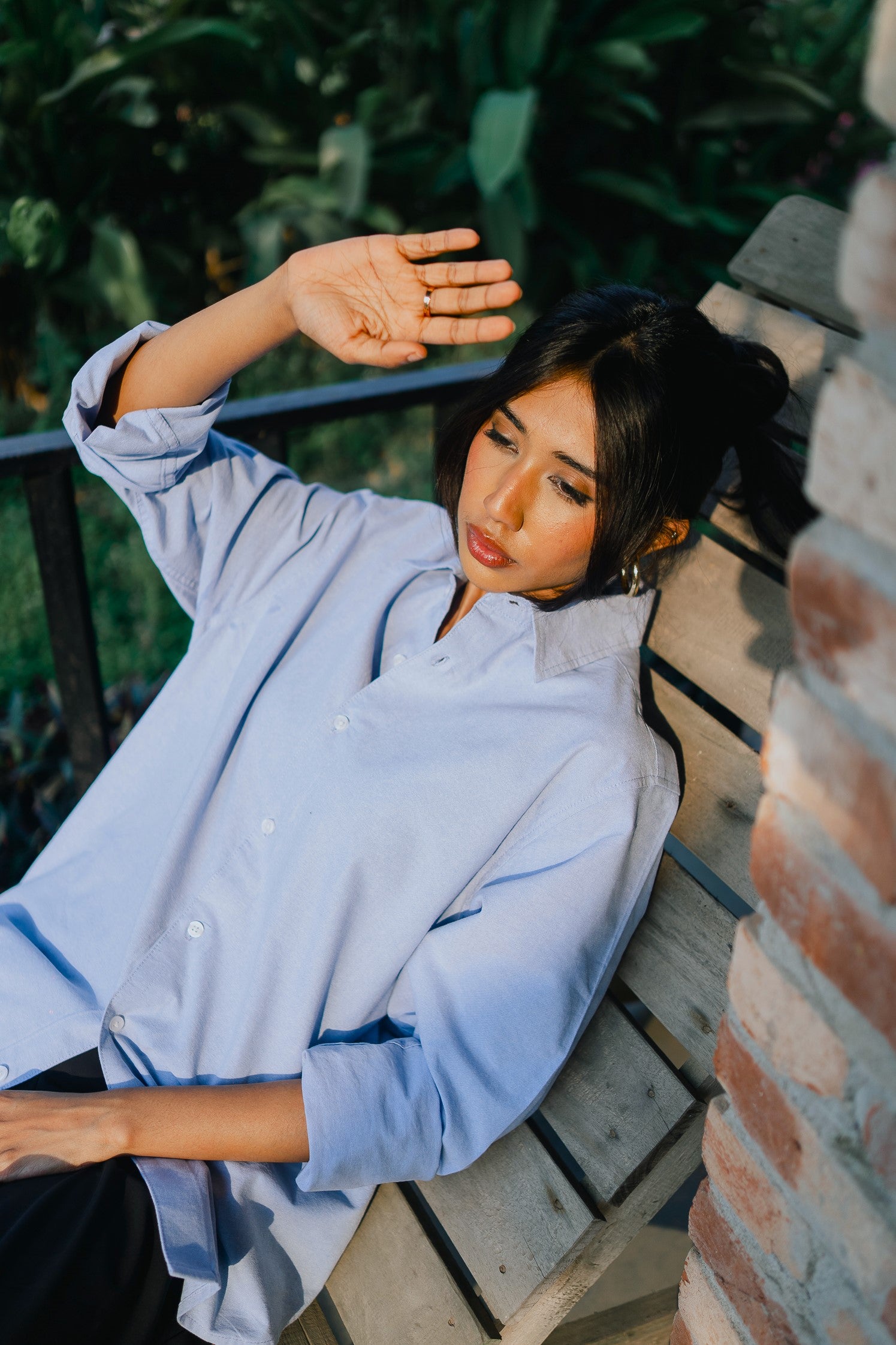 Loose Fit Oxford Shirt - Unisex - Sky Blue