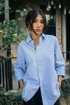 Loose Fit Oxford Shirt - Unisex - Sky Blue