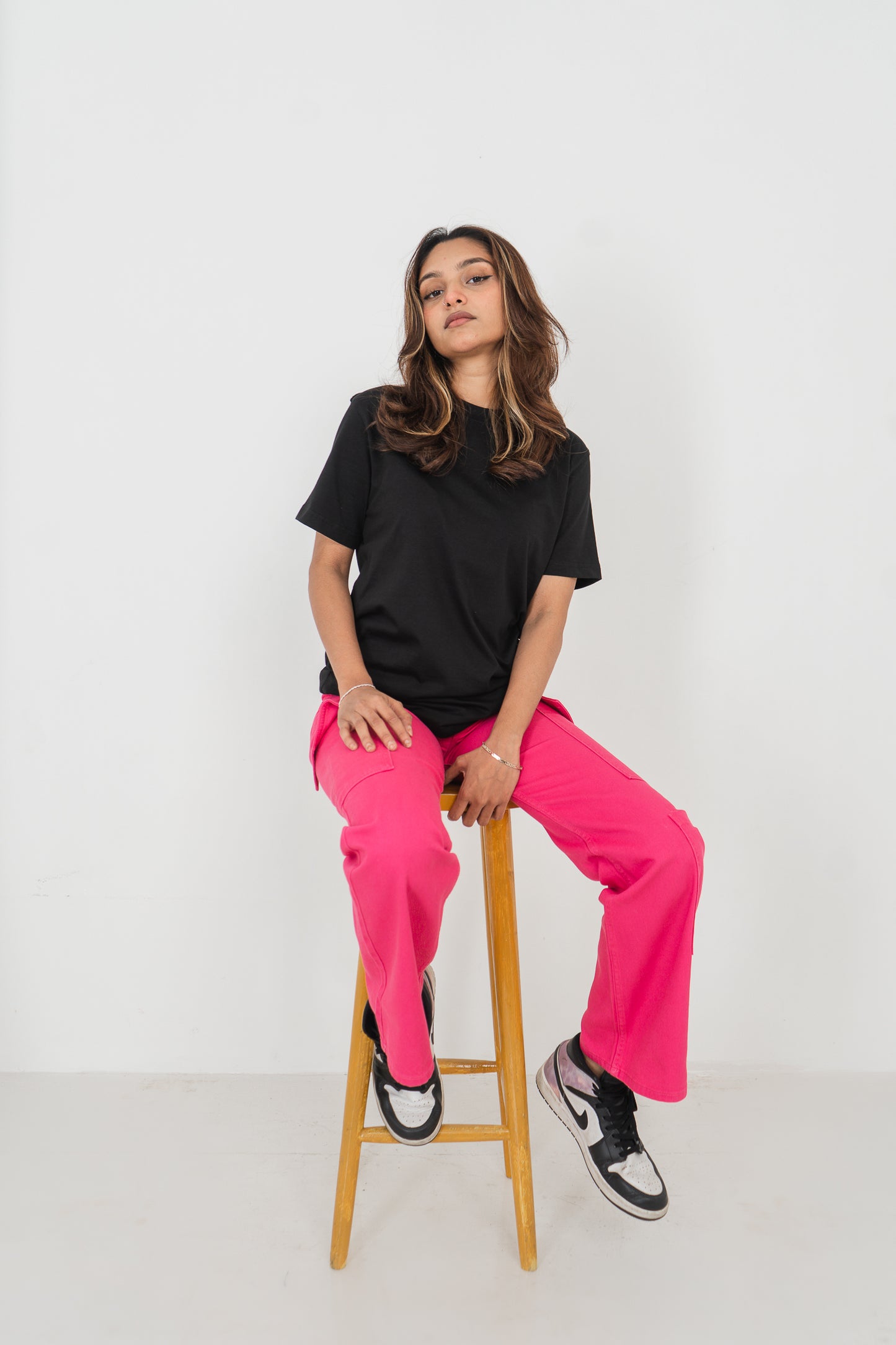 Straight Leg - Mid Rise - Cargo Pants - Pink