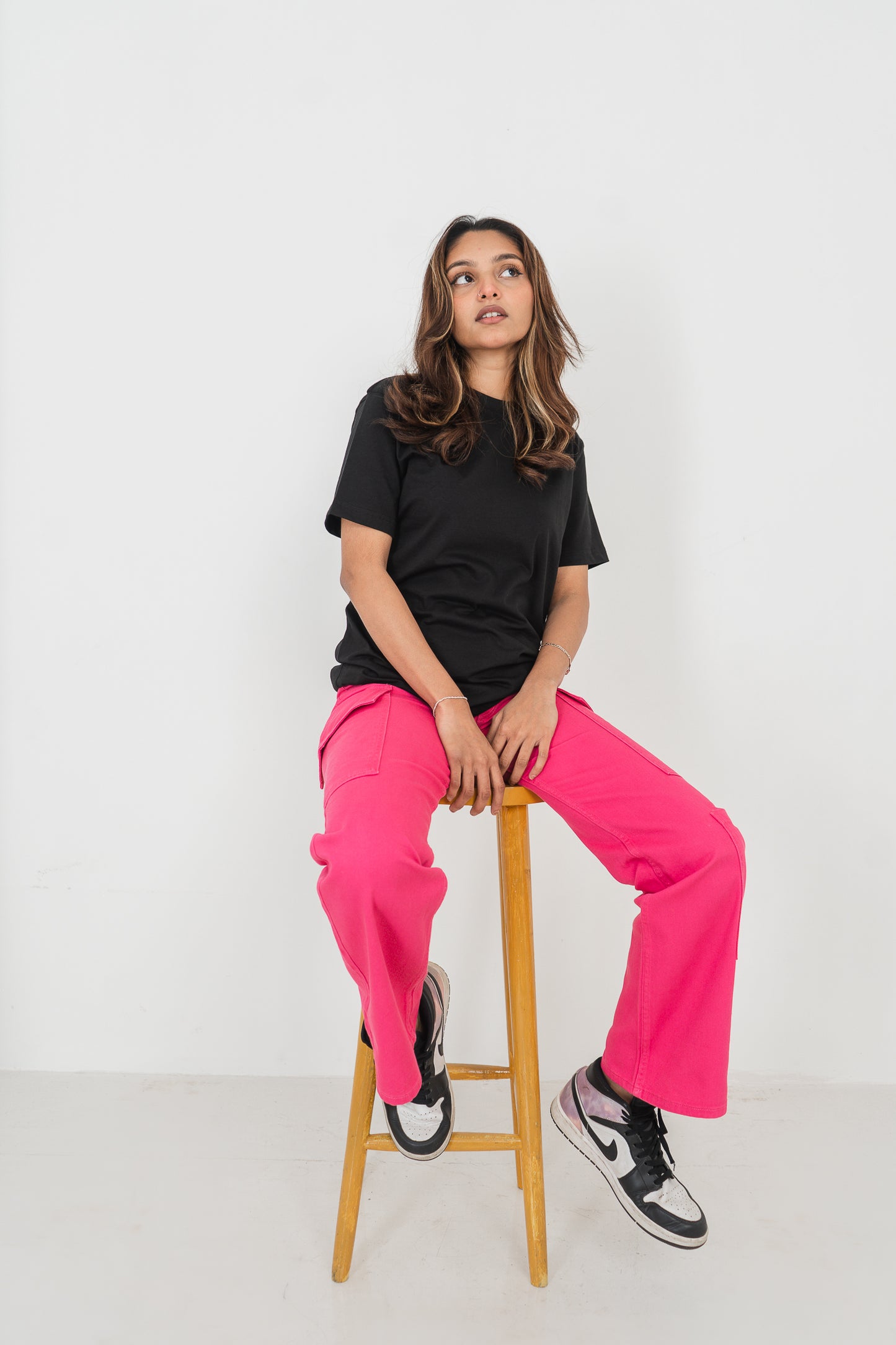 Straight Leg - Mid Rise - Cargo Pants - Pink