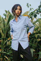 Loose Fit Oxford Shirt - Unisex - Sky Blue