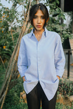 Loose Fit Oxford Shirt - Unisex - Sky Blue
