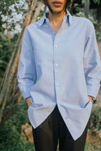 Loose Fit Oxford Shirt - Unisex - Sky Blue