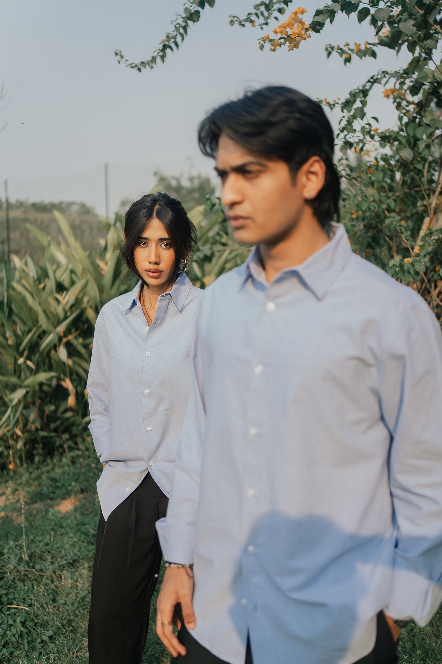 Loose Fit Oxford Shirt for Men - Sky Blue