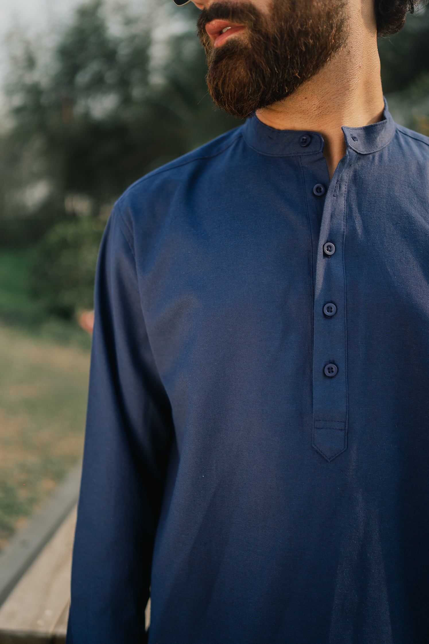 Oxford Henley - Katua - For Men - Navy