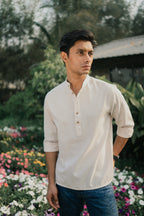 Oxford Henley - Katua - For Men - Cream