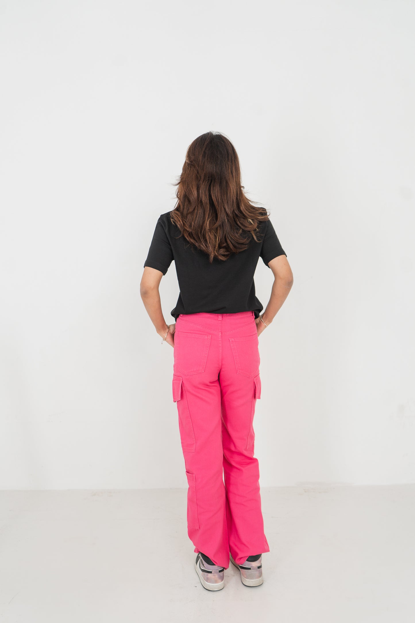 Straight Leg - Mid Rise - Cargo Pants - Pink