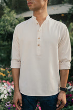 Oxford Henley - Katua - For Men - Cream