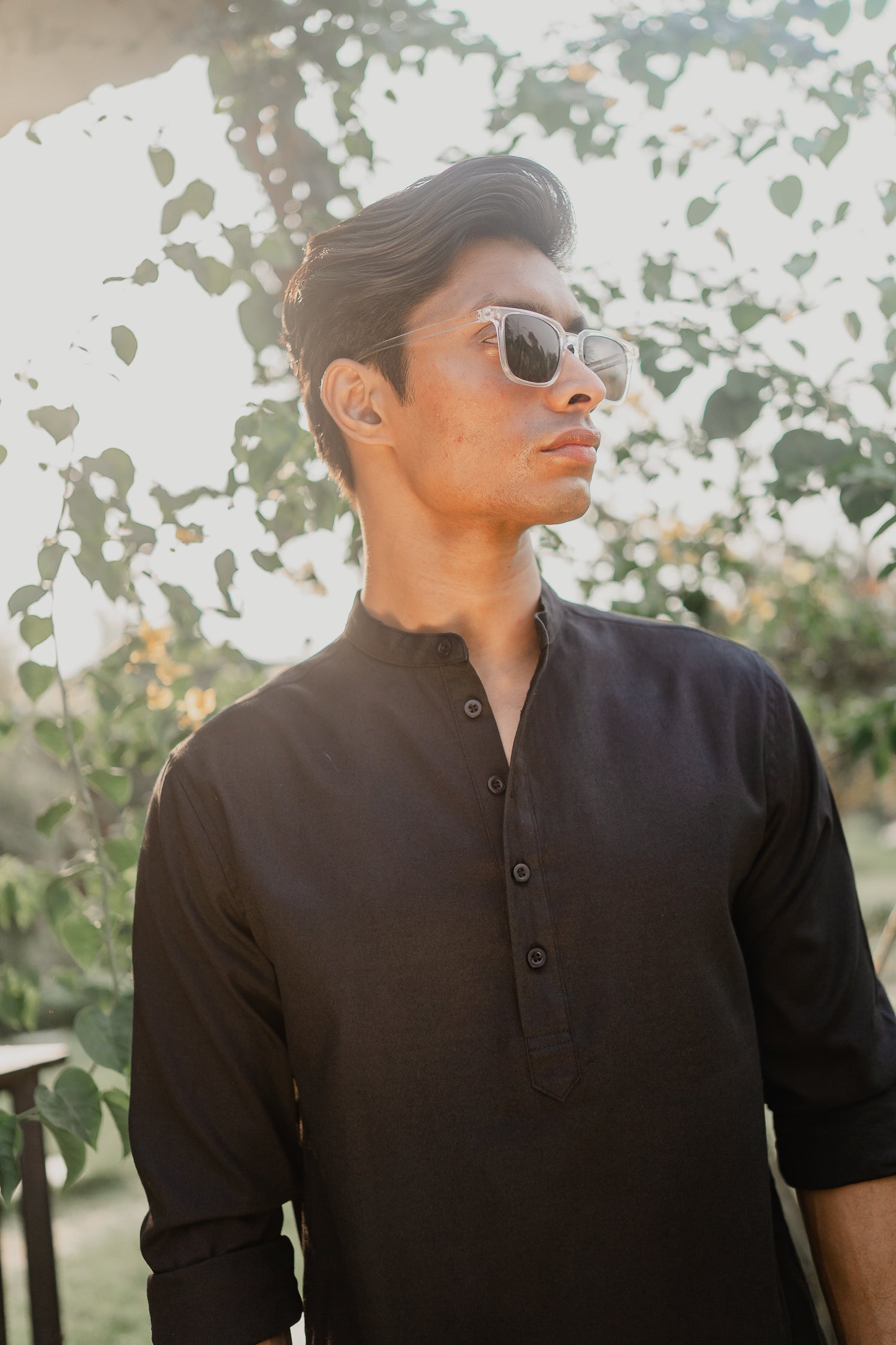 Oxford Henley - Katua - For Men - Black