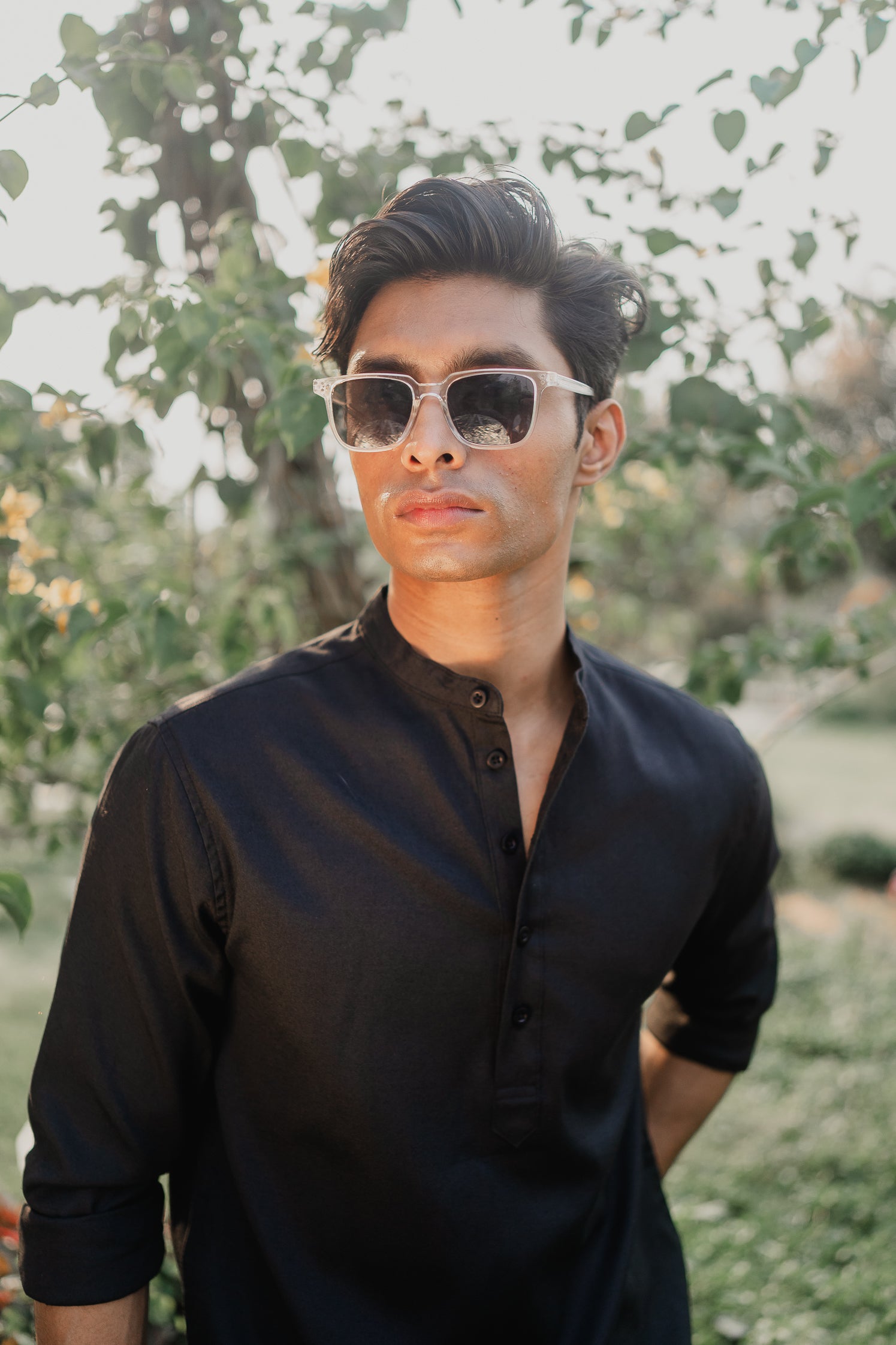 Oxford Henley - Katua - For Men - Black