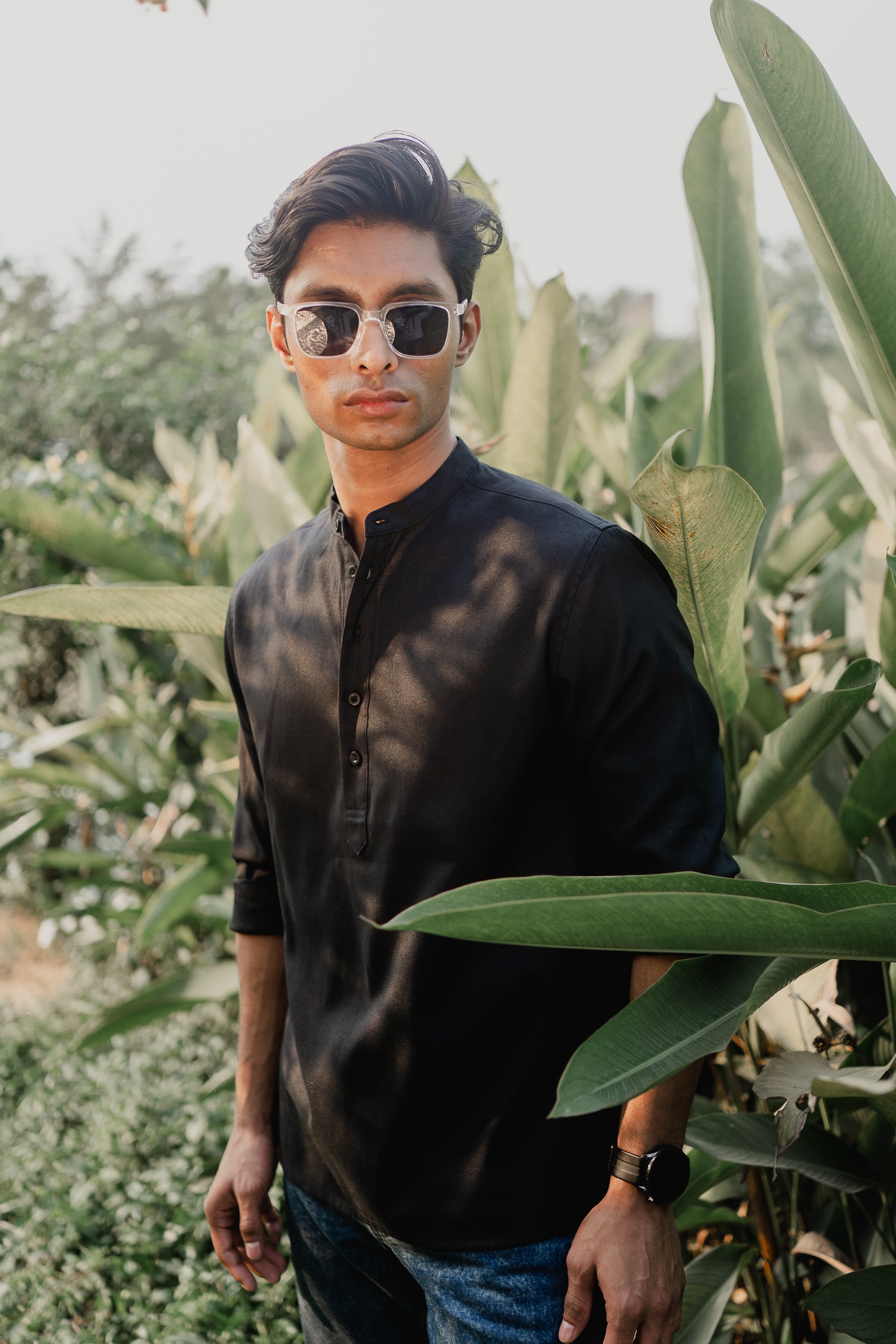 Oxford Henley - Katua - For Men - Black