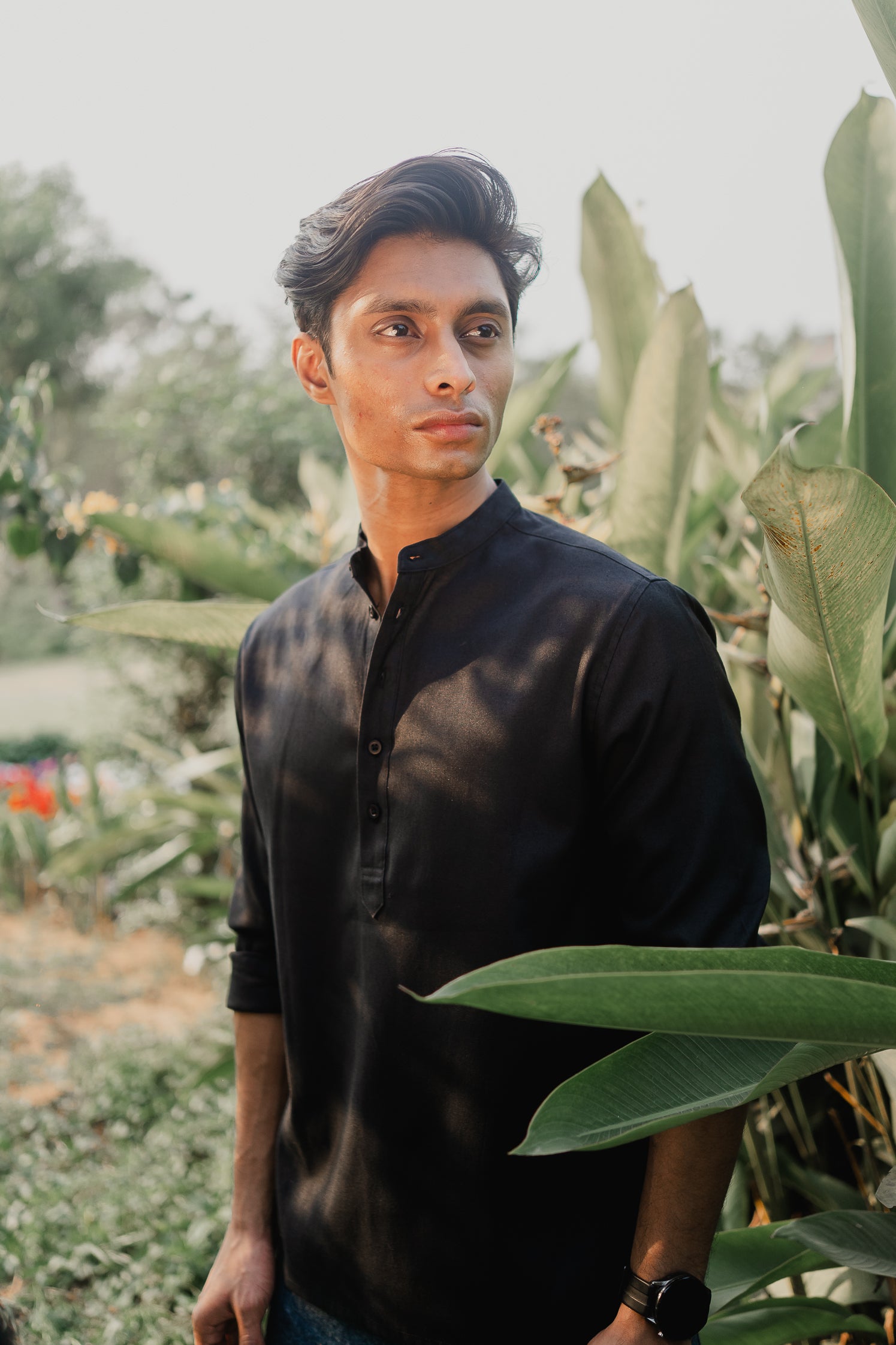 Oxford Henley - Katua - For Men - Black