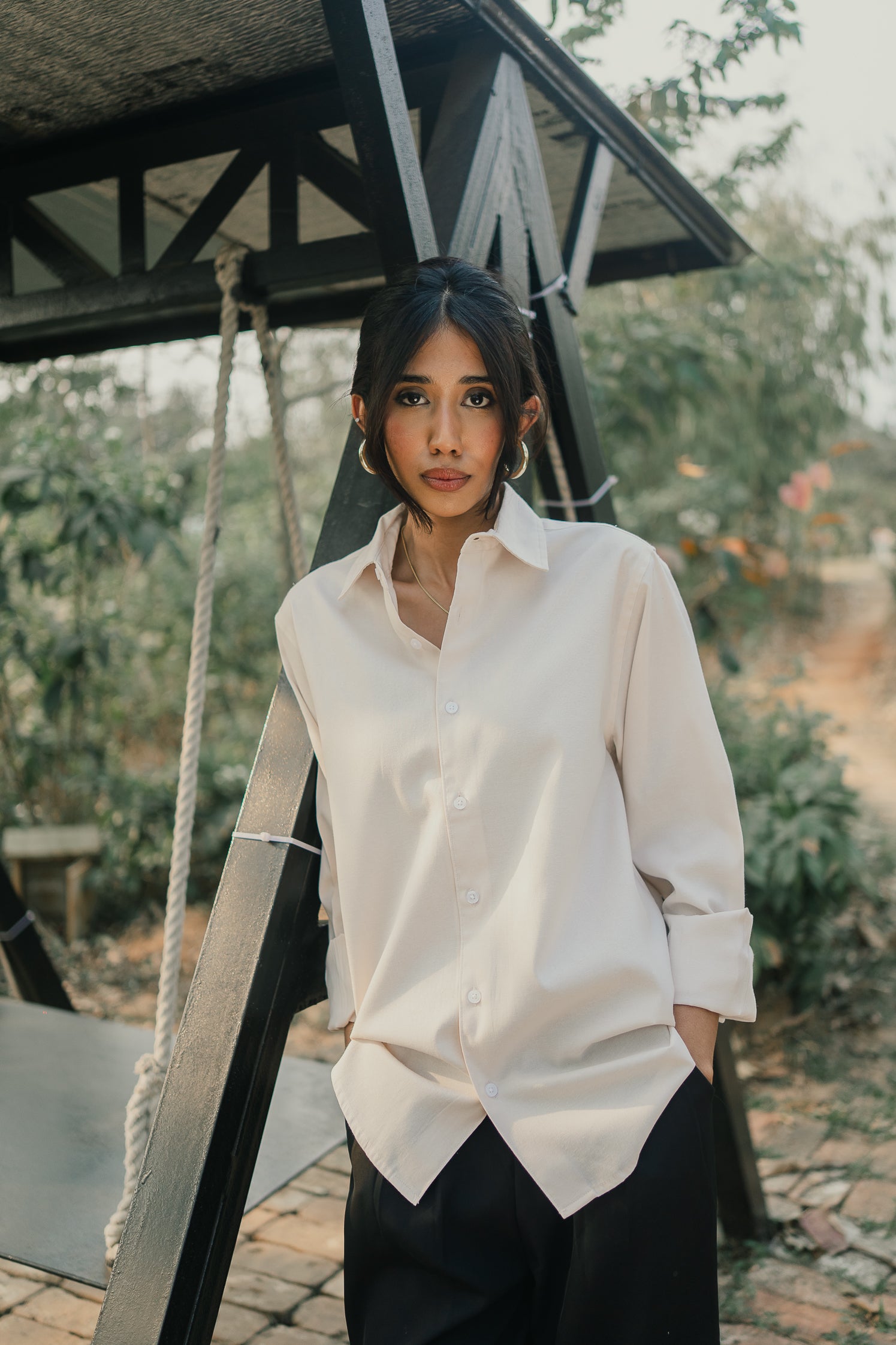 Oxford Shirt - Unisex - Cream