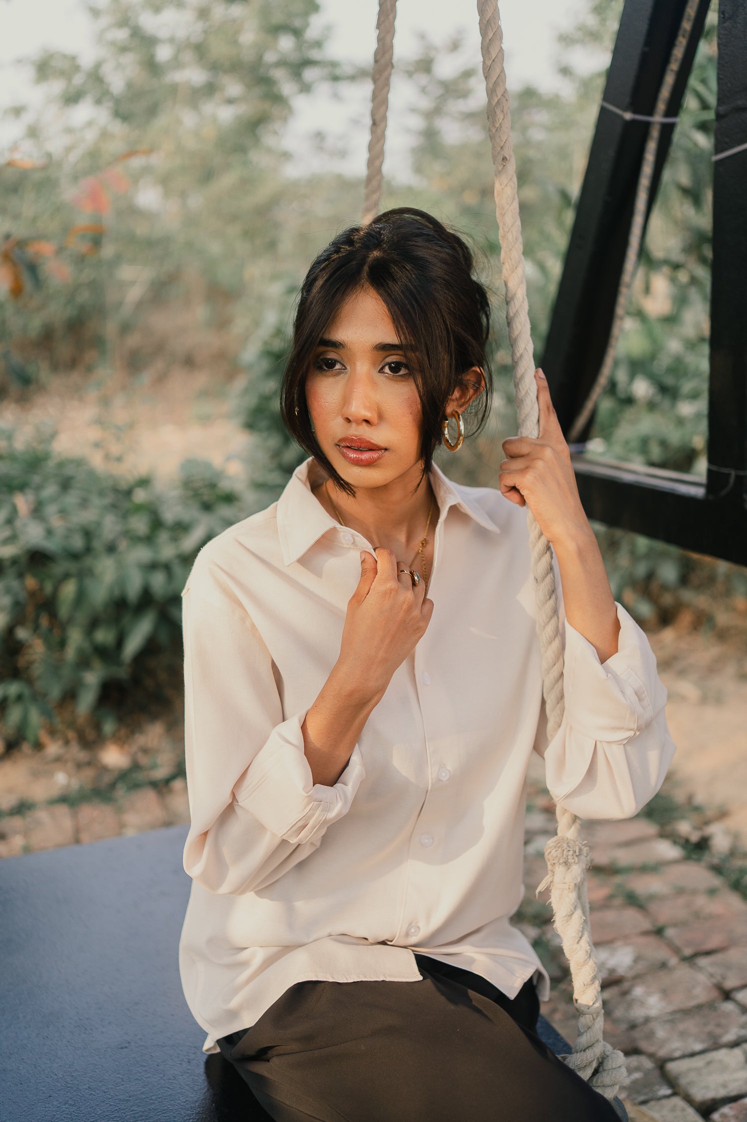 Oxford Shirt - Unisex - Cream