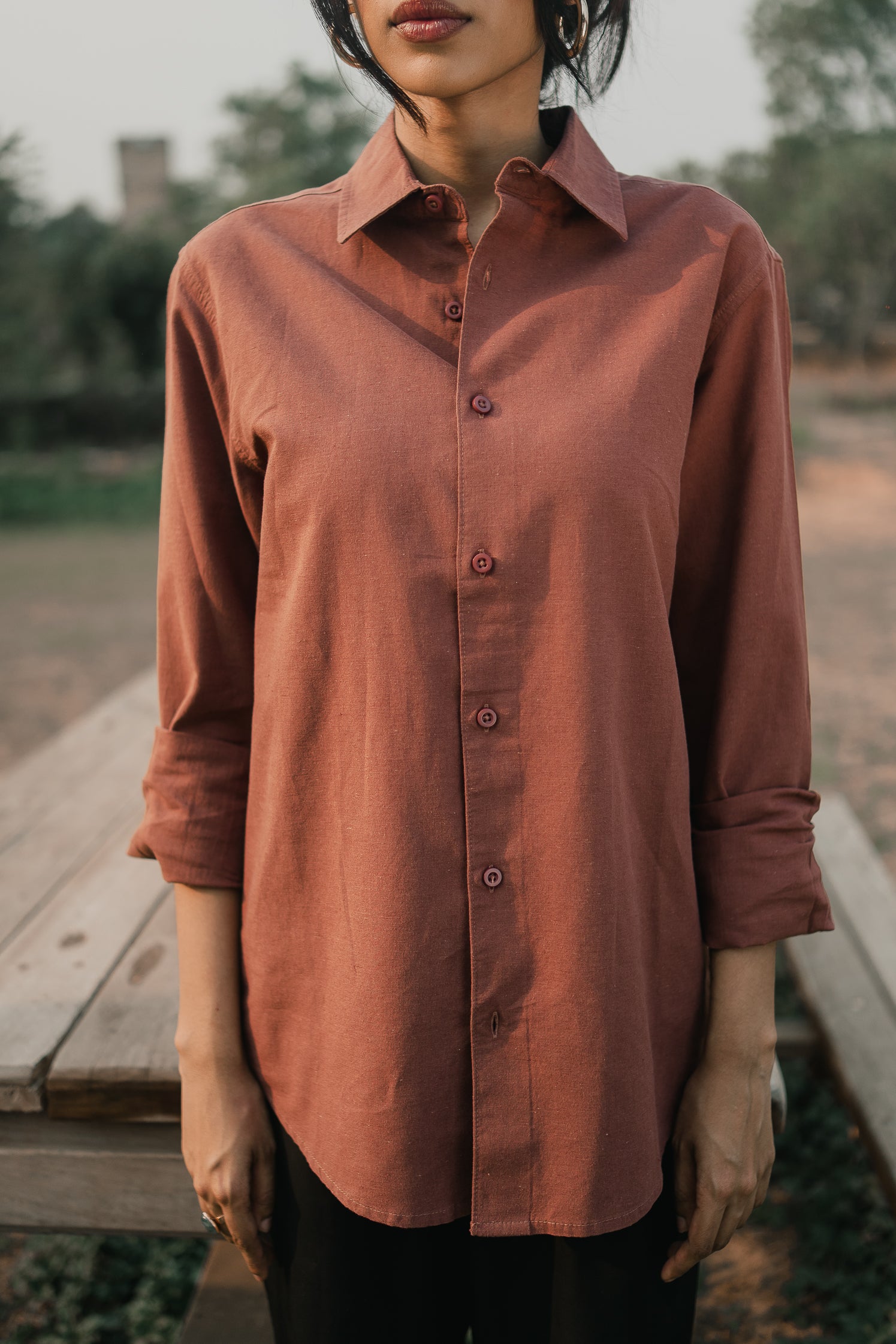 Long Sleeve Shirt - Unisex - Muted Brown