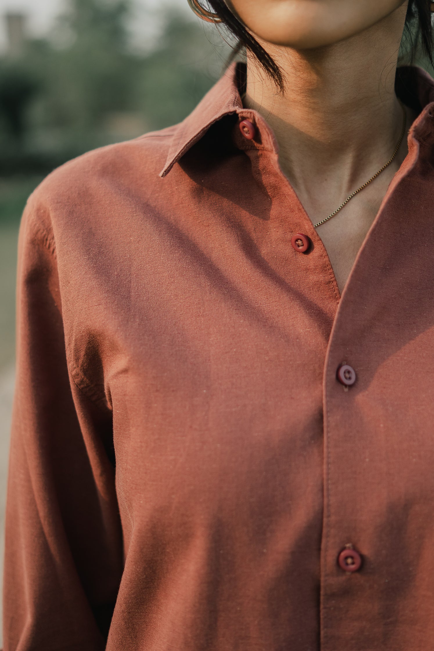 Long Sleeve Shirt - Unisex - Muted Brown
