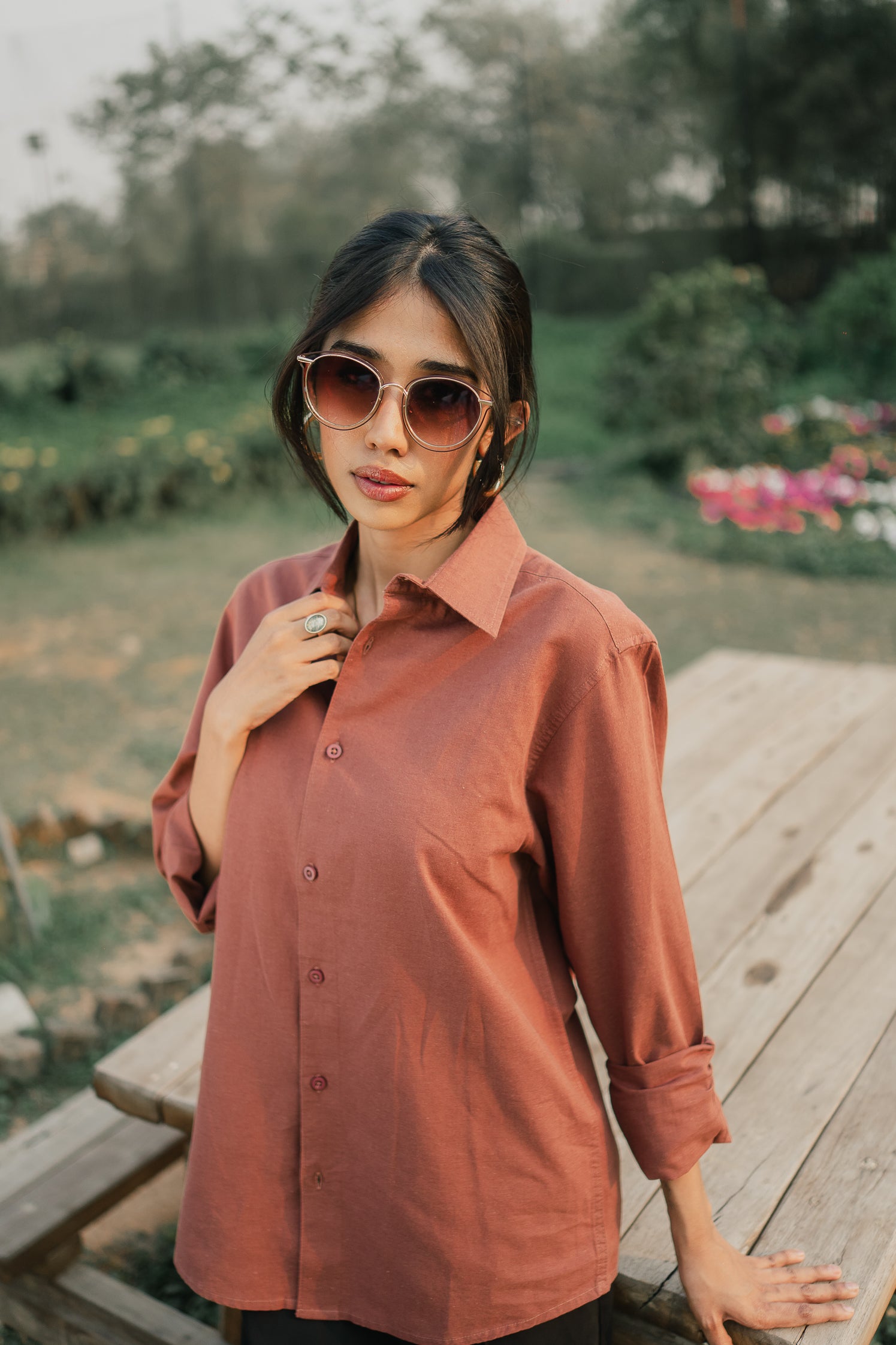 Long Sleeve Shirt - Unisex - Muted Brown
