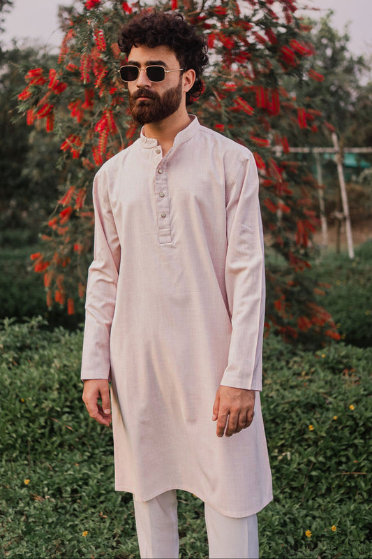 ILHAAN - Linen Panjabi | Kurta - Pink