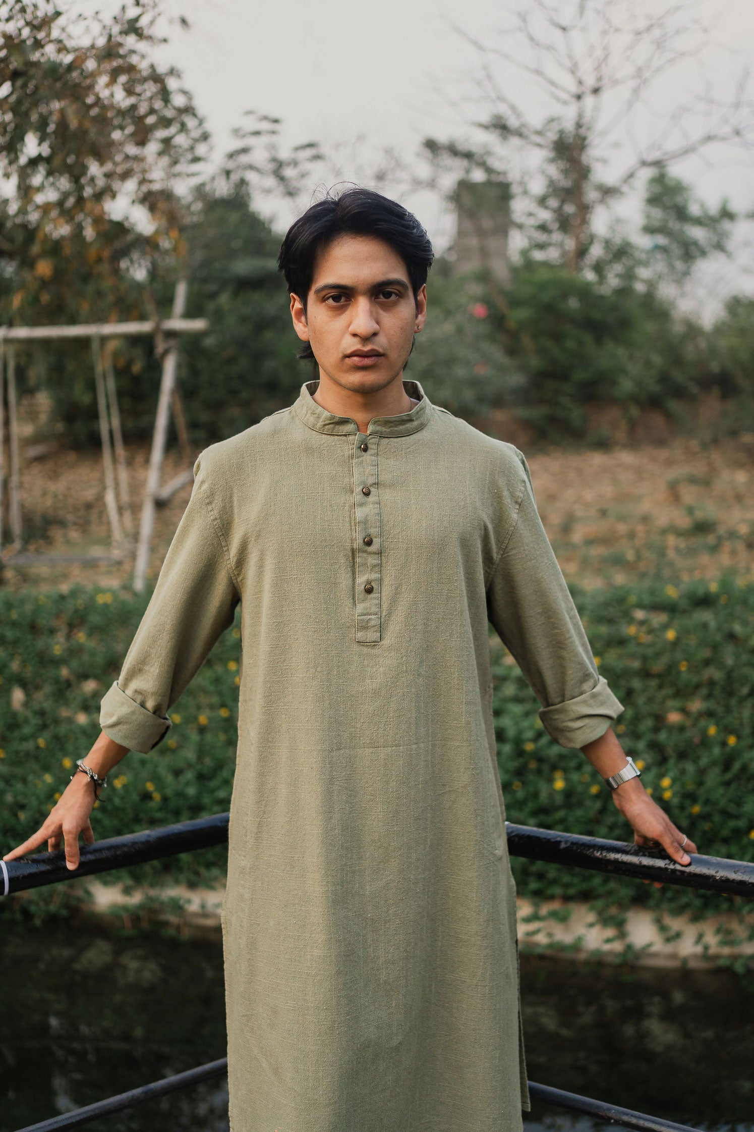FAWAD - Fine Cotton Panjabi | Kurta - Light Olive