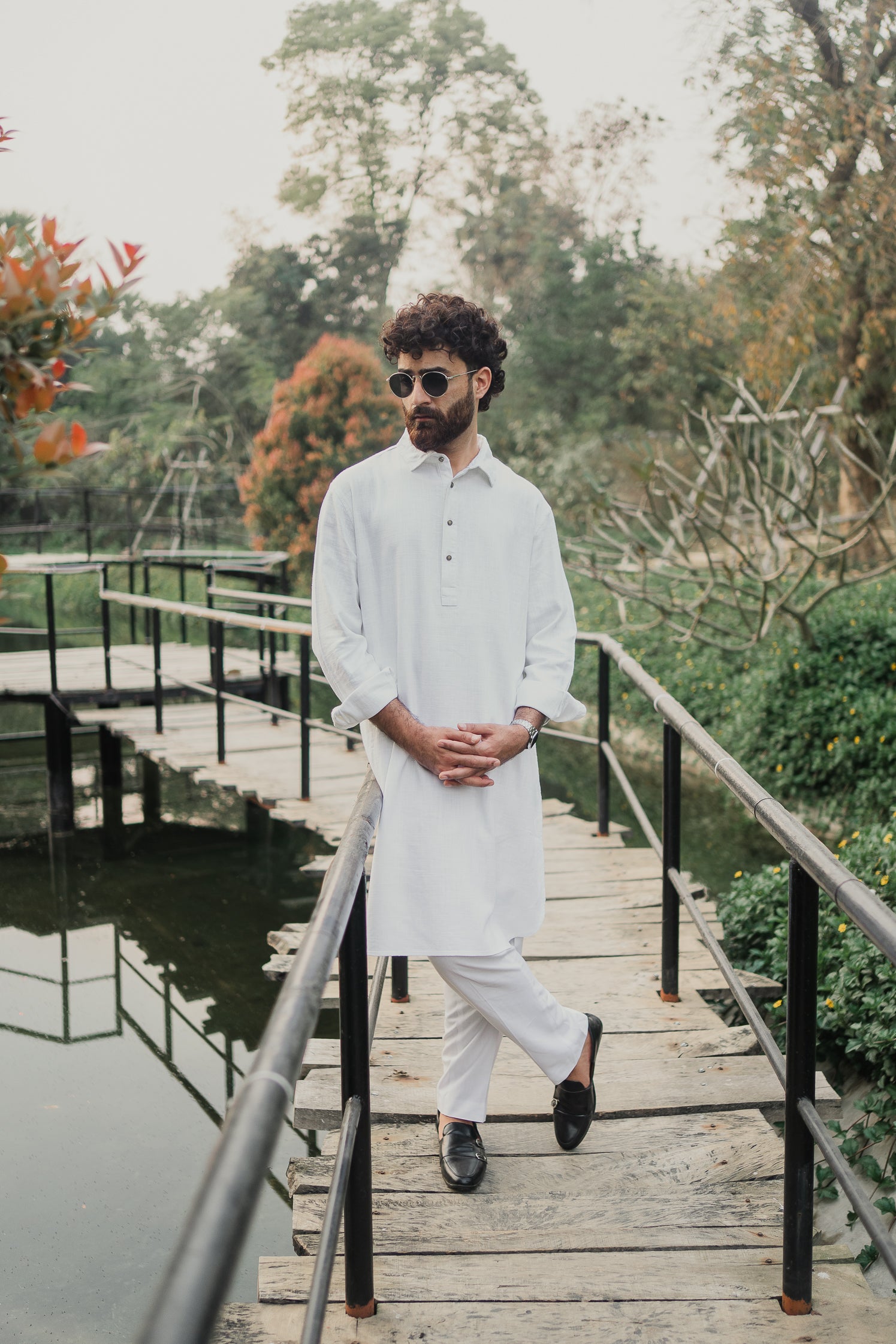 নওয়াজ - লিনেন কাবলি কুর্তা | পাঞ্জাবি - সাদা 