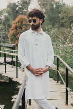 নওয়াজ - লিনেন কাবলি কুর্তা | পাঞ্জাবি - সাদা 