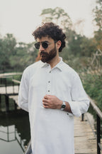 নওয়াজ - লিনেন কাবলি কুর্তা | পাঞ্জাবি - সাদা 