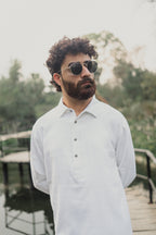 নওয়াজ - লিনেন কাবলি কুর্তা | পাঞ্জাবি - সাদা 