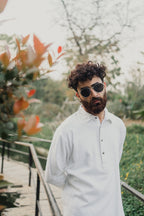 নওয়াজ - লিনেন কাবলি কুর্তা | পাঞ্জাবি - সাদা 