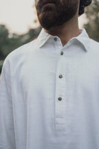 নওয়াজ - লিনেন কাবলি কুর্তা | পাঞ্জাবি - সাদা 