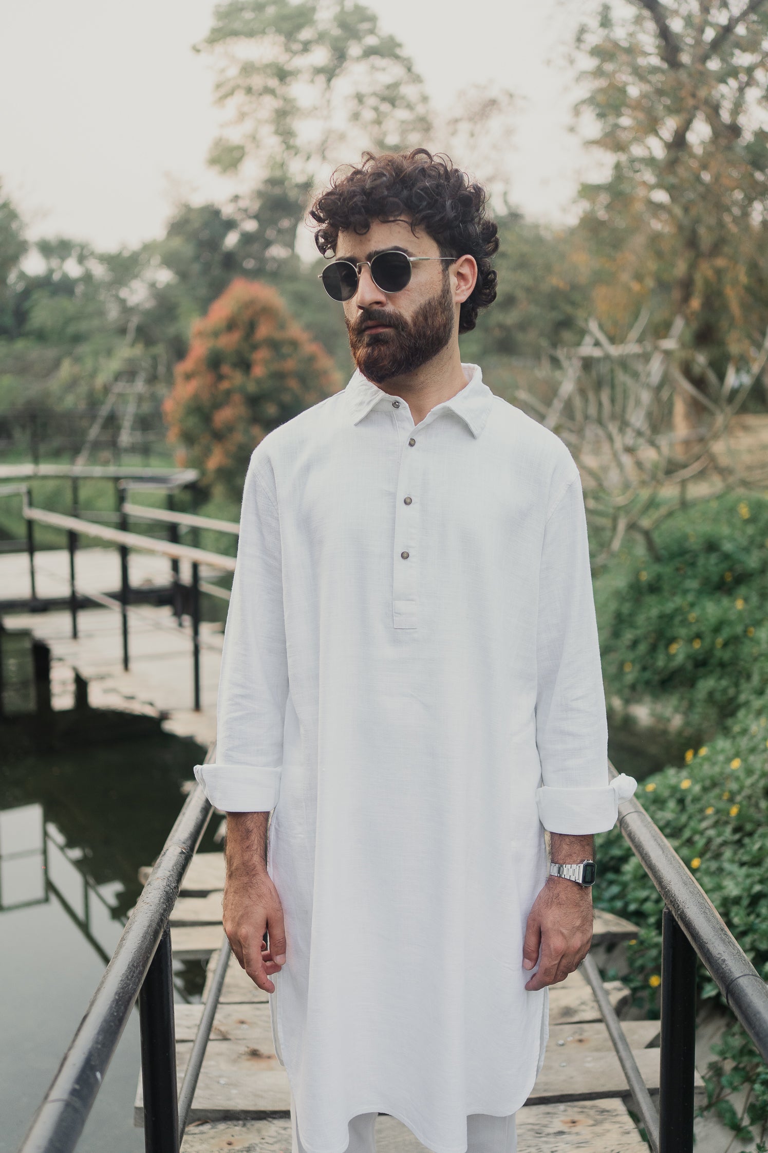 নওয়াজ - লিনেন কাবলি কুর্তা | পাঞ্জাবি - সাদা 