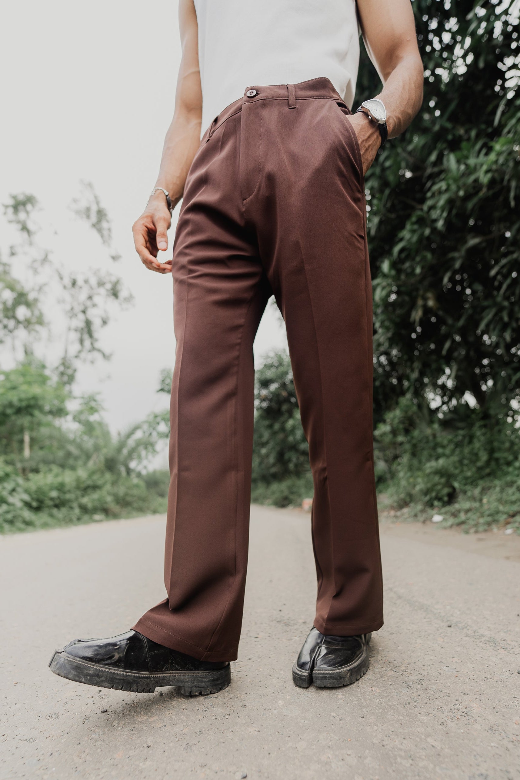 Flared Pants For Men - Espresso