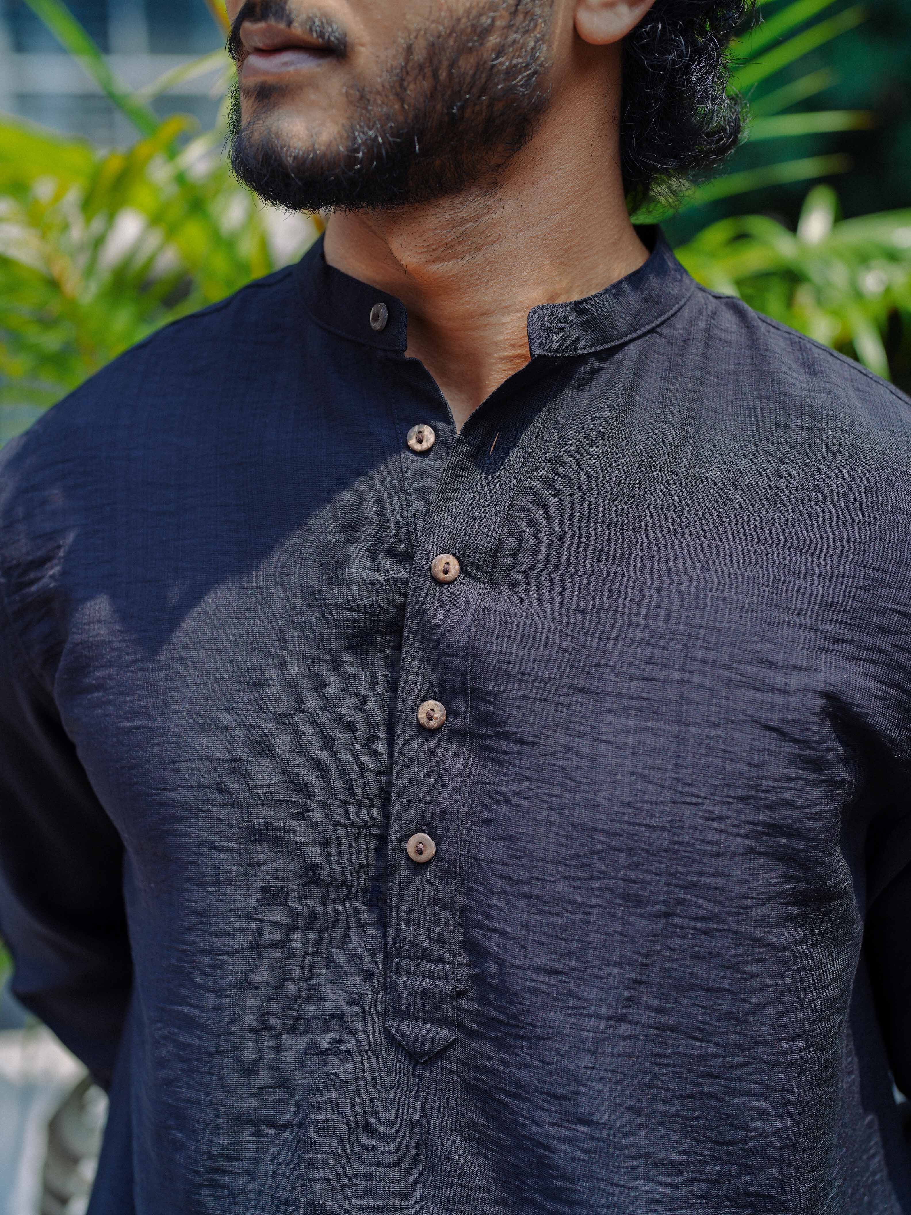 Black - Henley for Men