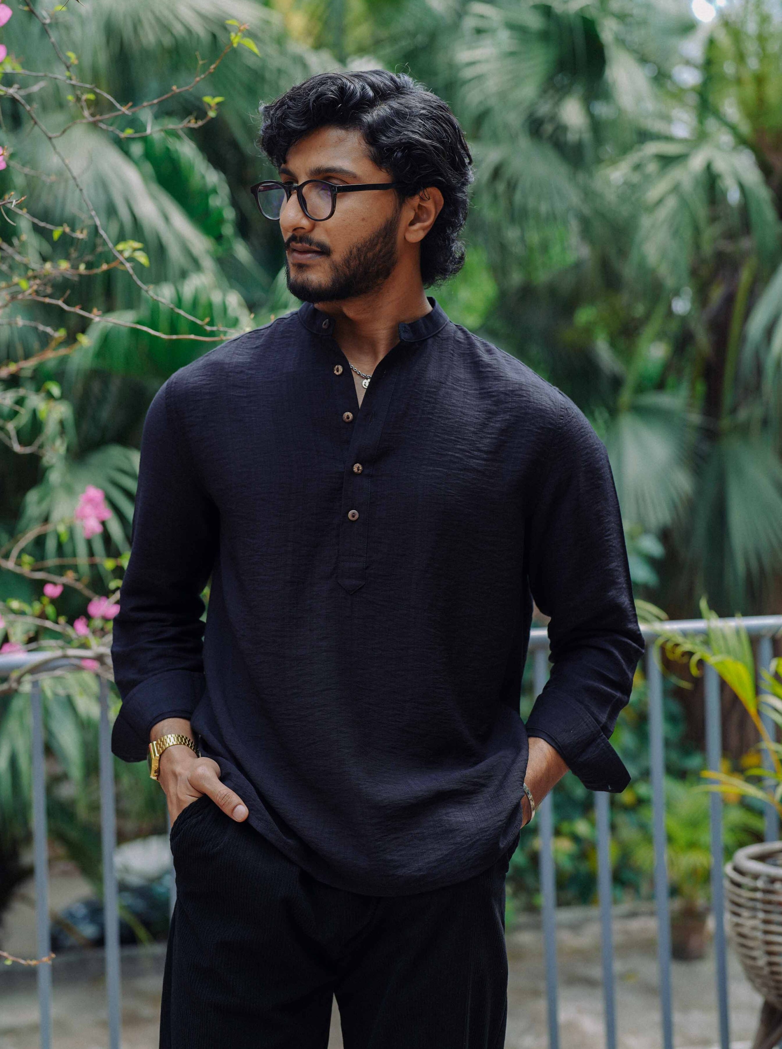 Black - Henley for Men