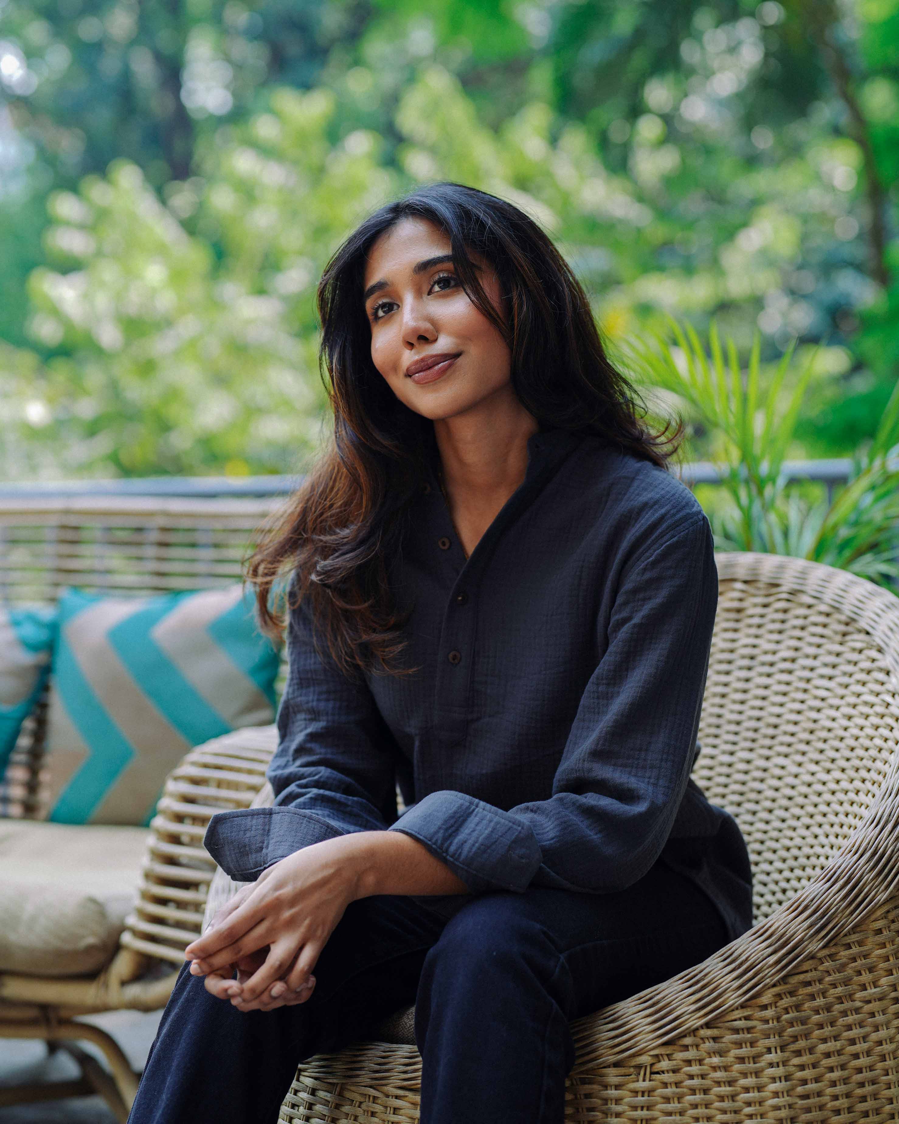 Waffle Henley - Unisex - Charcoal