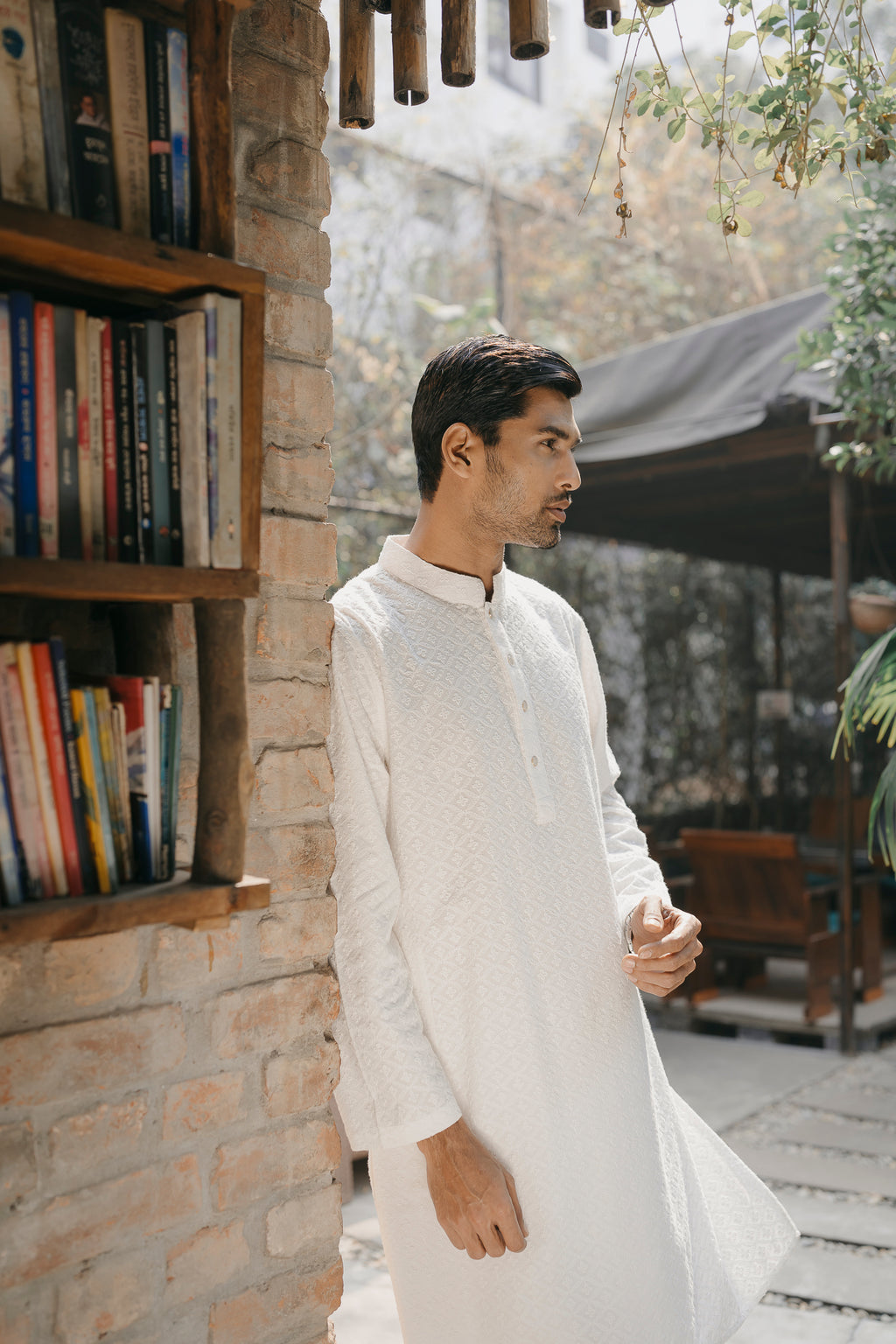 Shahrooz - White Chikankari Panjabi